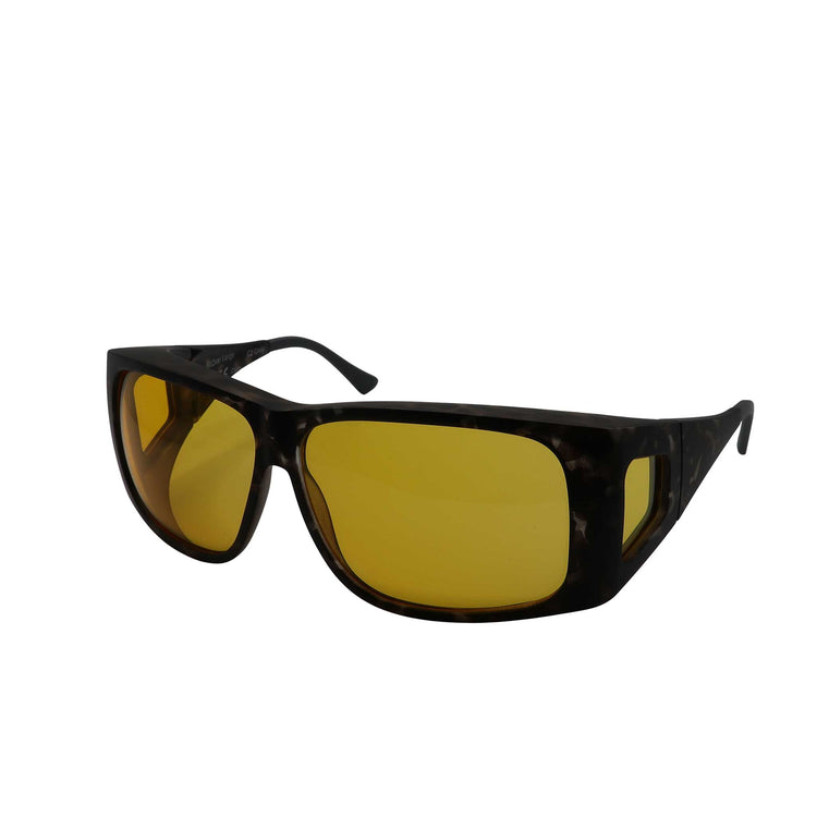 Alternative view of RNIB Large FitOver Eyeshield Glasses – Grey Tortoiseshell Frame, Yellow Tint