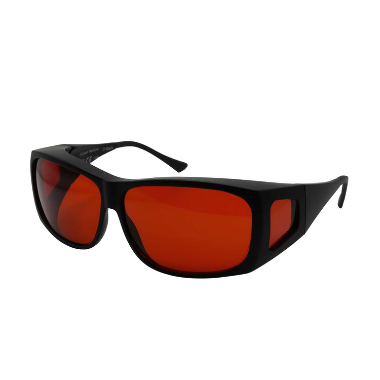 Alternative view of RNIB Medium FitOver Eyeshield Glasses – Black Frame, Amber Tint