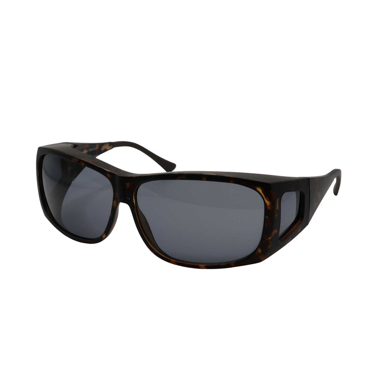 Alternative view of RNIB Medium FitOver Eyeshield Glasses – Brown Tortoiseshell Frame, Grey Tint
