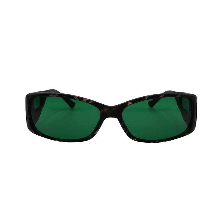 RNIB Medium Eyeshield Glasses – Grey Tortoiseshell Frame, Green Tint