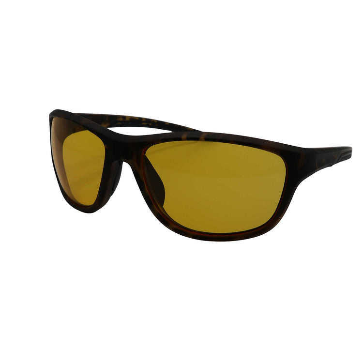 Alternative view of RNIB Wraparound Eyeshield Glasses – Brown Tortoiseshell Frame, Yellow Tint