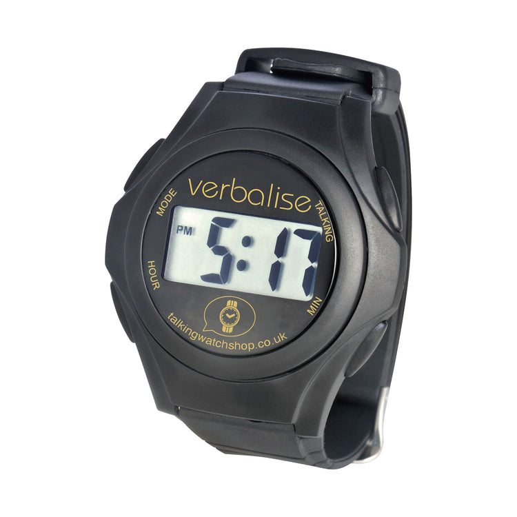 Verbalise unisex digital talking watch, black