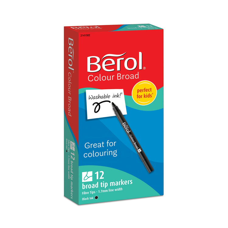 Alternative view of Berol Colour Broad pens, pack of 12 - black