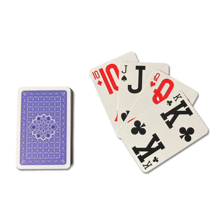 Alternative view of Large print playing cards red/blue pack