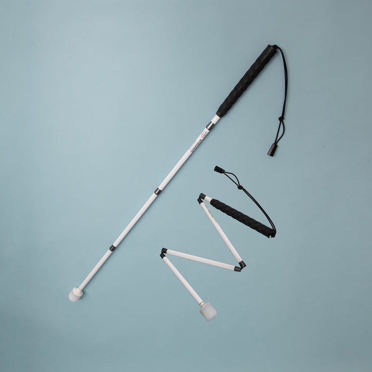 Ambutech aluminium folding long cane - roller marshmallow tip