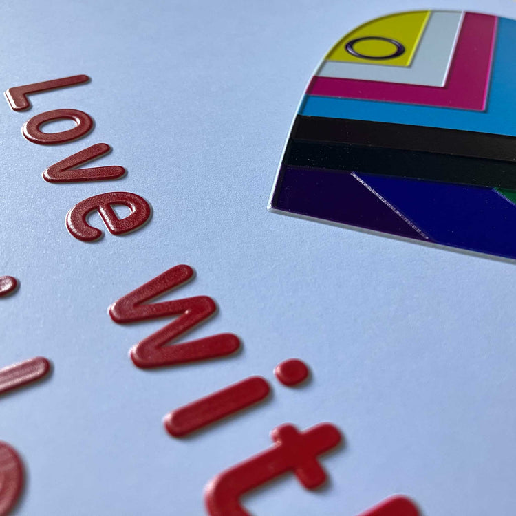Alternative view of Inclusive Love with Pride charity card
