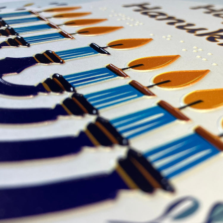 Alternative view of Inclusive Happy Hanukkah with Menorah card