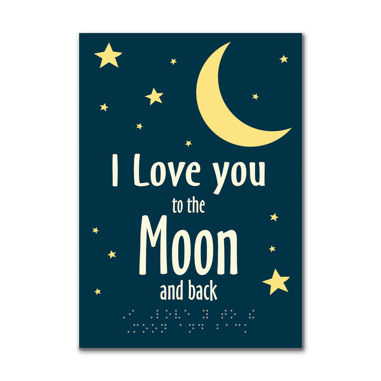 Inclusive I love you to the moon and back Valentine's day charity card