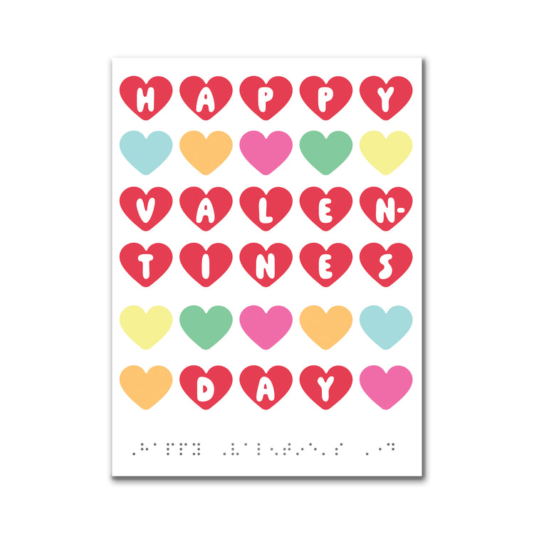 Inclusive Love hearts Valentine's day charity card