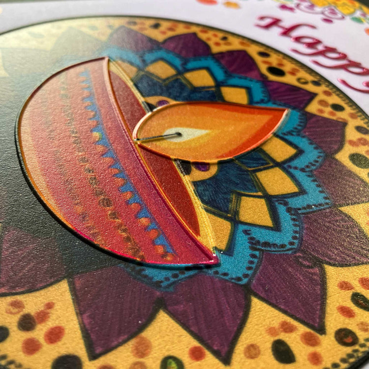 Alternative view of Inclusive Happy Diwali with candle charity card