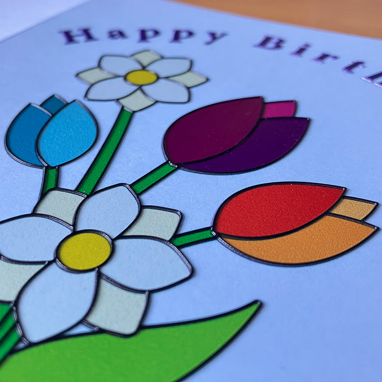 Alternative view of Inclusive flowers charity birthday card