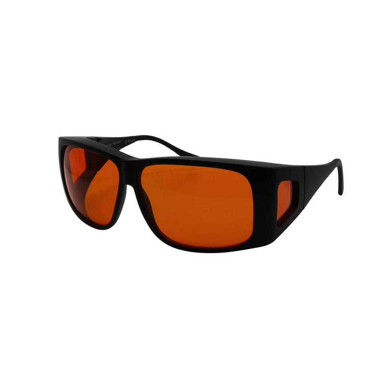 Alternative view of RNIB Large FitOver Eyeshield Glasses – Black Frame, Orange Tint