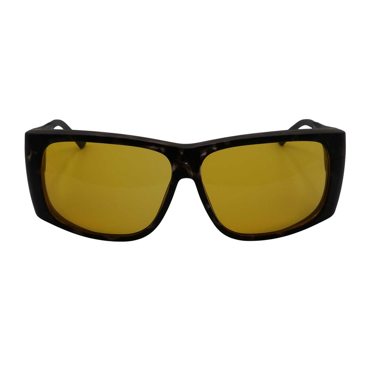 RNIB Large FitOver Eyeshield Glasses – Grey Tortoiseshell Frame, Yellow Tint
