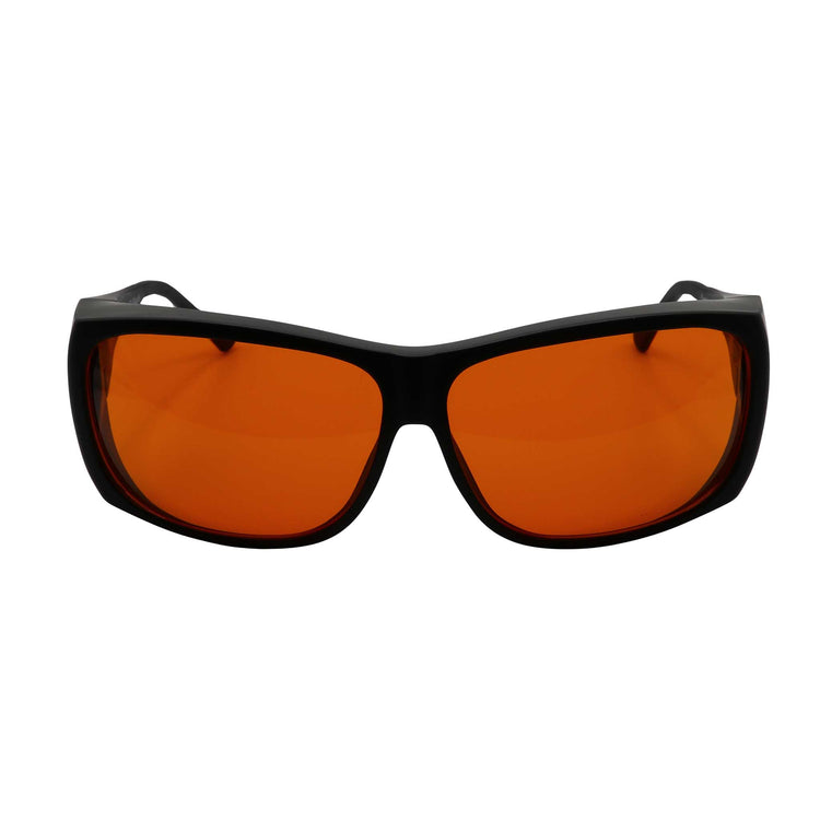 RNIB Medium FitOver Eyeshield Glasses – Black Frame, Orange Tint