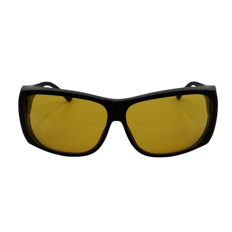 RNIB Medium FitOver Eyeshield Glasses – Black Frame, Yellow Tint