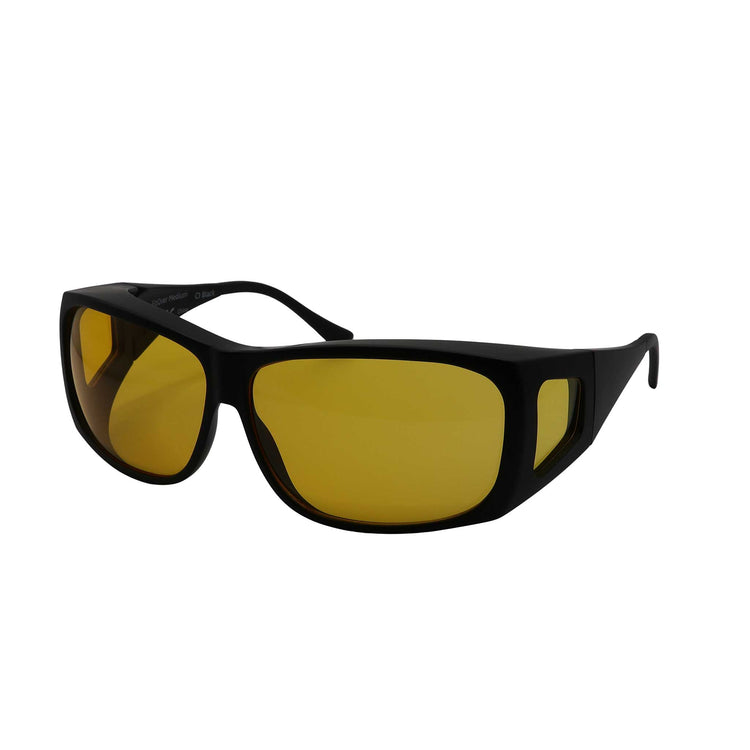 Alternative view of RNIB Medium FitOver Eyeshield Glasses – Black Frame, Yellow Tint