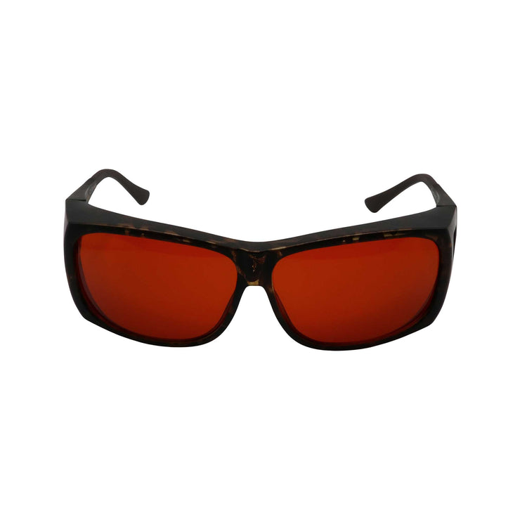 RNIB Medium FitOver Eyeshield Glasses – Brown Tortoiseshell Frame, Amber Tint