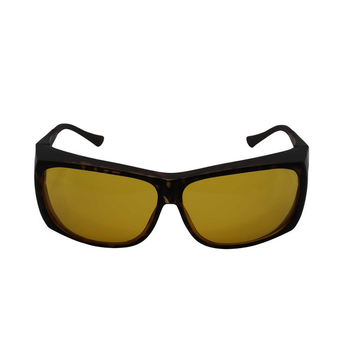 RNIB Medium FitOver Eyeshield Glasses – Brown Tortoiseshell Frame, Yellow Tint