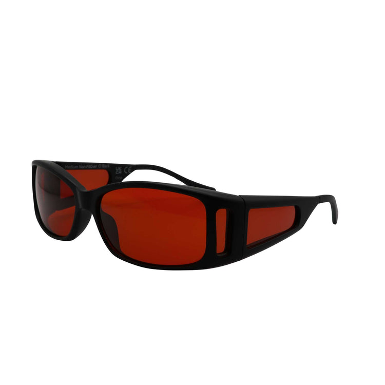 Alternative view of RNIB Medium FitOver Eyeshield Glasses – Black Frame, Amber Tint
