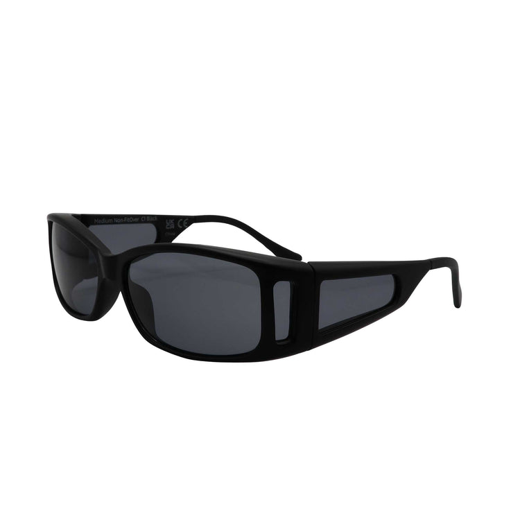Alternative view of RNIB Medium FitOver Eyeshield Glasses – Black Frame, Grey Tint