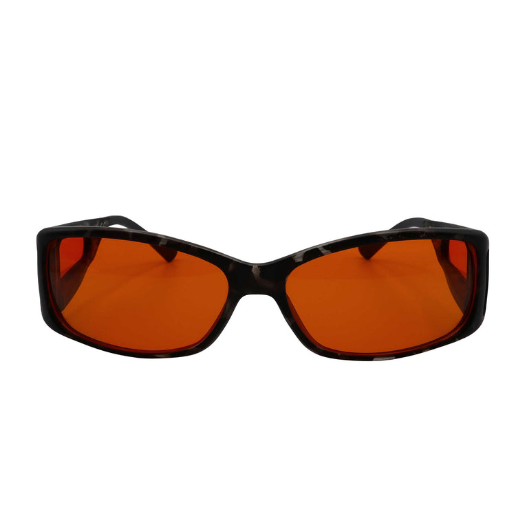 RNIB Medium Eyeshield Glasses – Grey Tortoiseshell Frame, Orange Tint