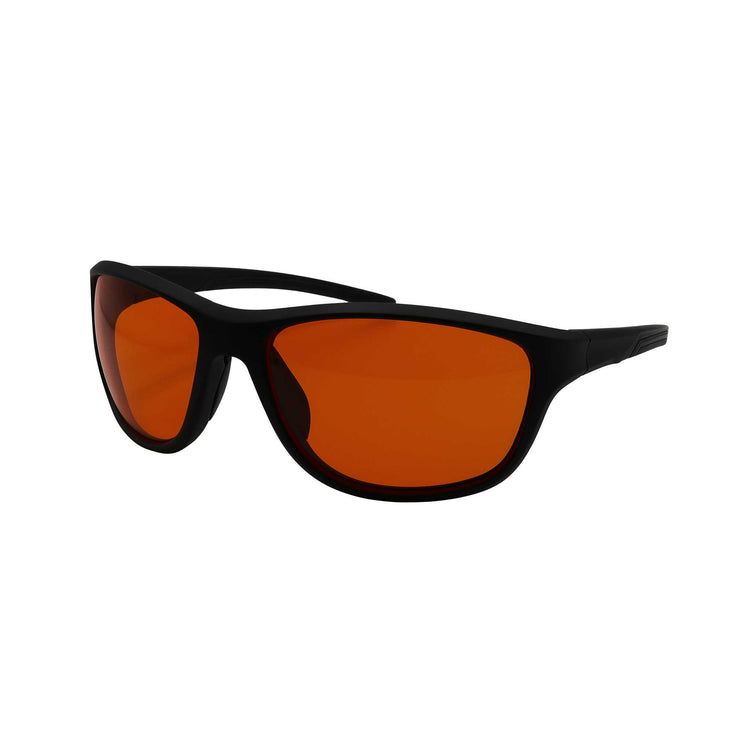 Alternative view of RNIB Wraparound Eyeshield Glasses – Black Frame, Orange Tint