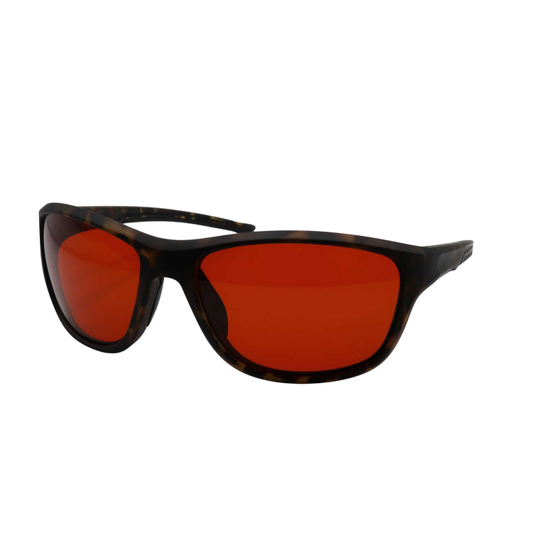 Alternative view of RNIB Wraparound Eyeshield Glasses – Brown Tortoiseshell Frame, Amber Tint
