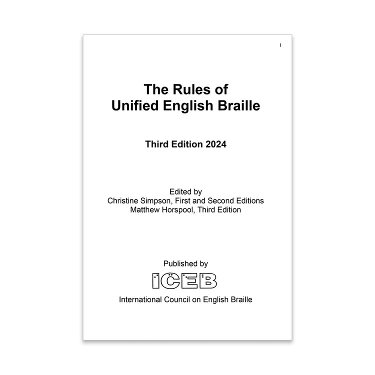 Rules of Unified English Braille (UEB) 2013