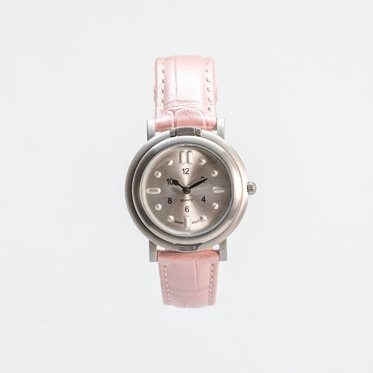 RNIB small tactile watch with pink leather strap