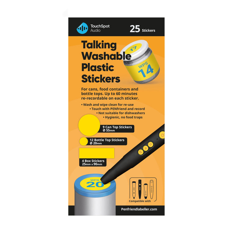 Reusable can and bottle PenFriend labels