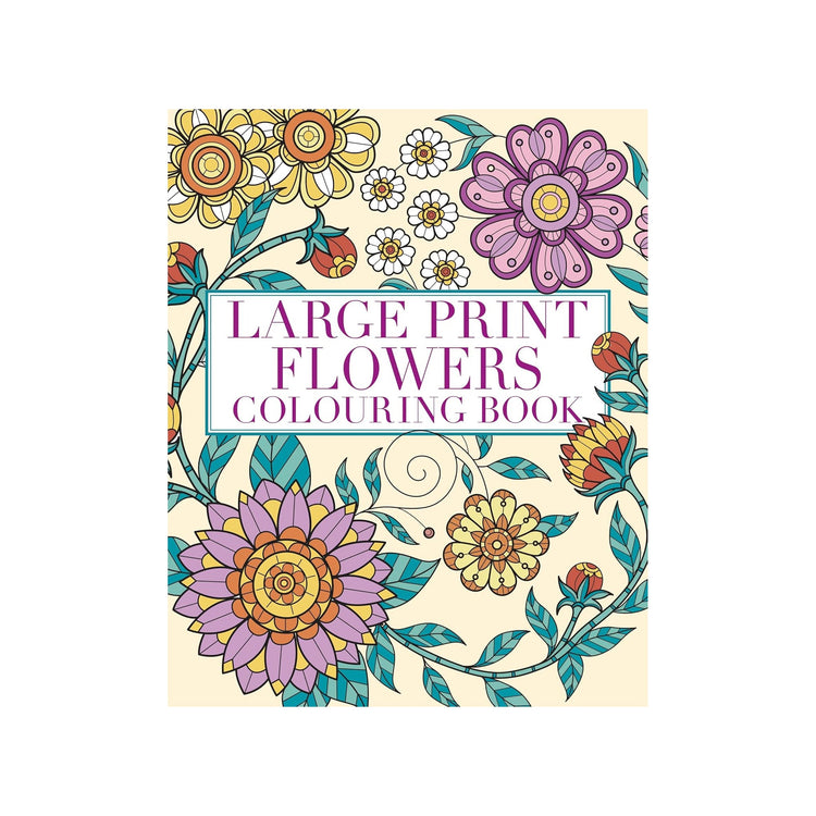 Large Print flowers colouring book