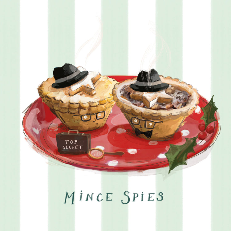 Mince spies charity Christmas card (pack of 10)