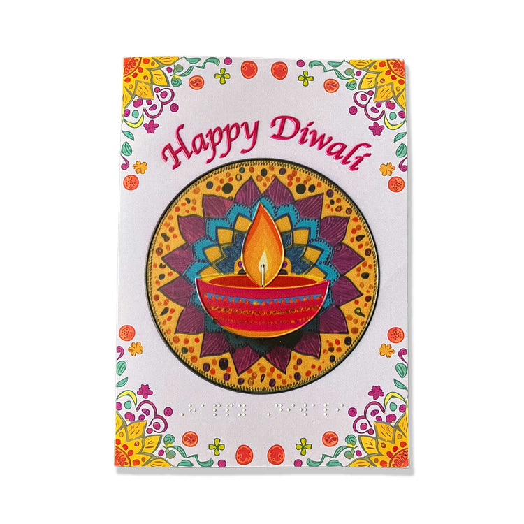 Inclusive Happy Diwali with candle charity card